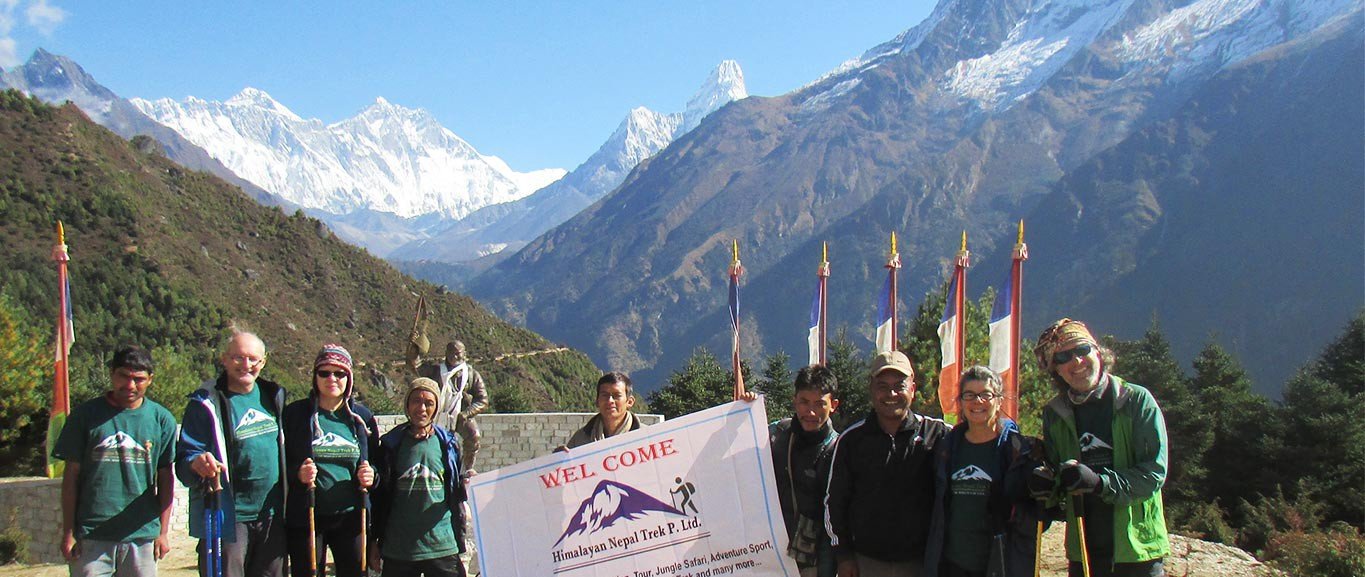 Clients Group Photo on the Way to Everest Base Camp
